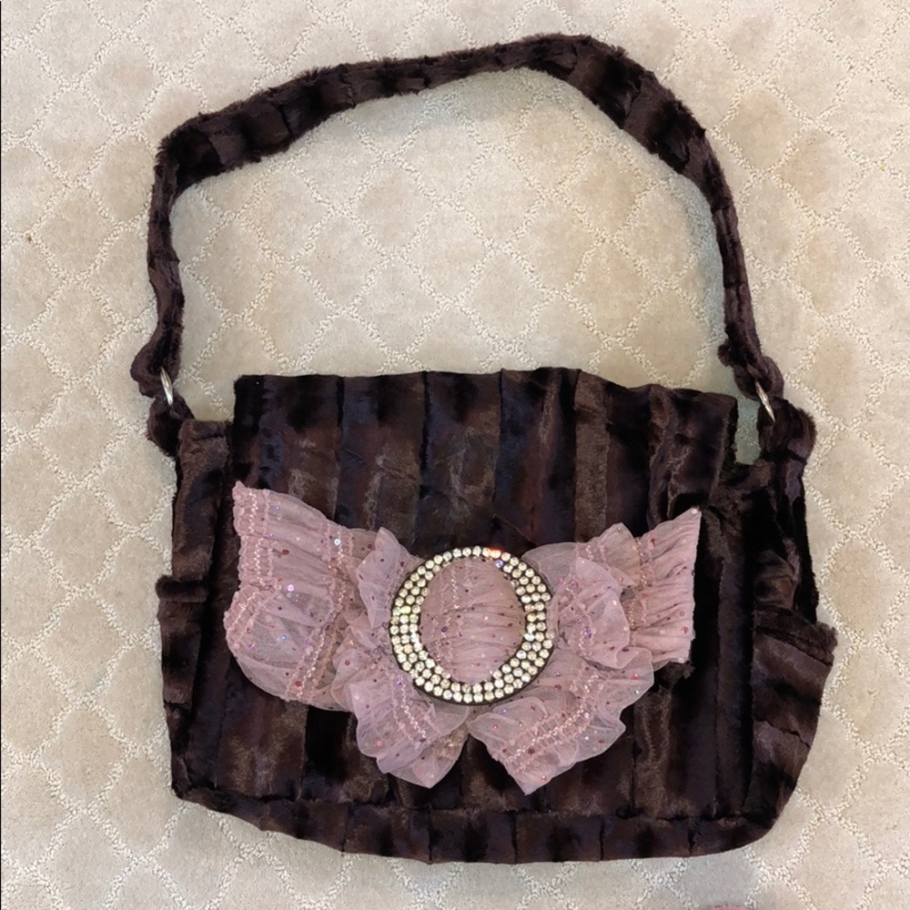 Spoiled Little Mama brown and pink baby bag